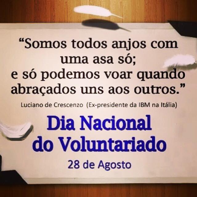 Feliz dia do Voluntário 